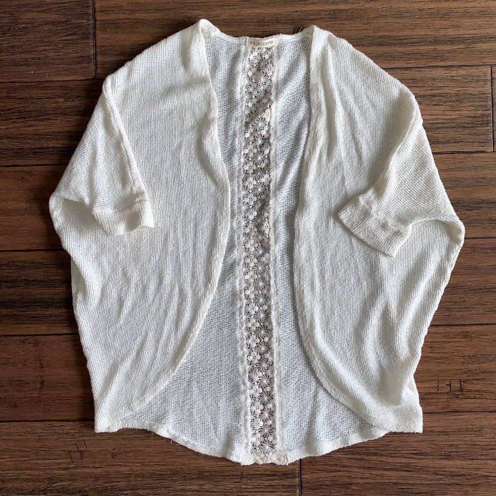 Rolla Coster Ivory Knit Crochet Sweater